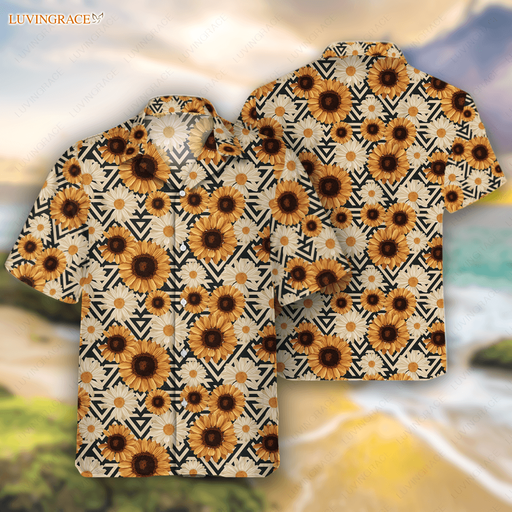 American Flag Sunflower Summer Hawaiian Shirt