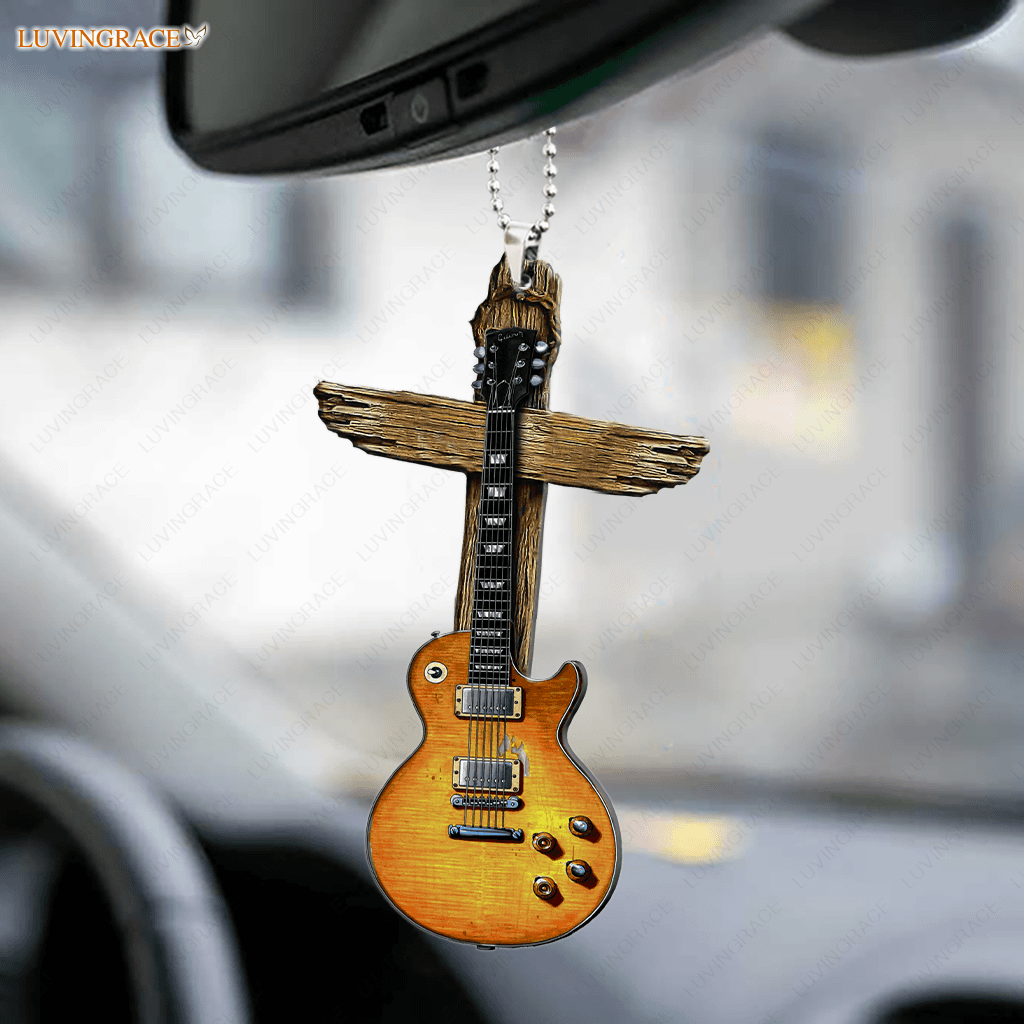Bass Guitar Cross Ornament