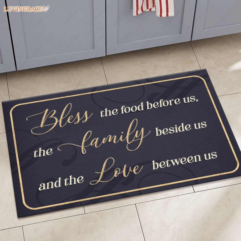 Bless The Food Before Us Kitchen Doormat