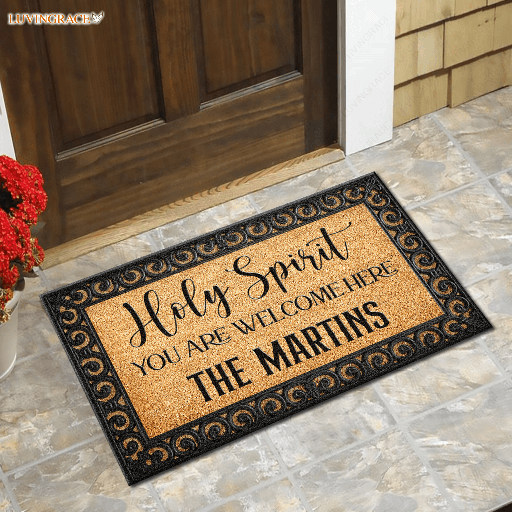 Christian Welcome Personalized Holy Spirit Door Mat Doormat
