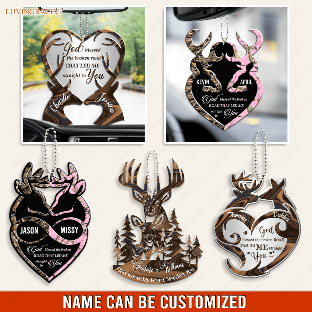Collection Of Deer Couple Personalized Ornament