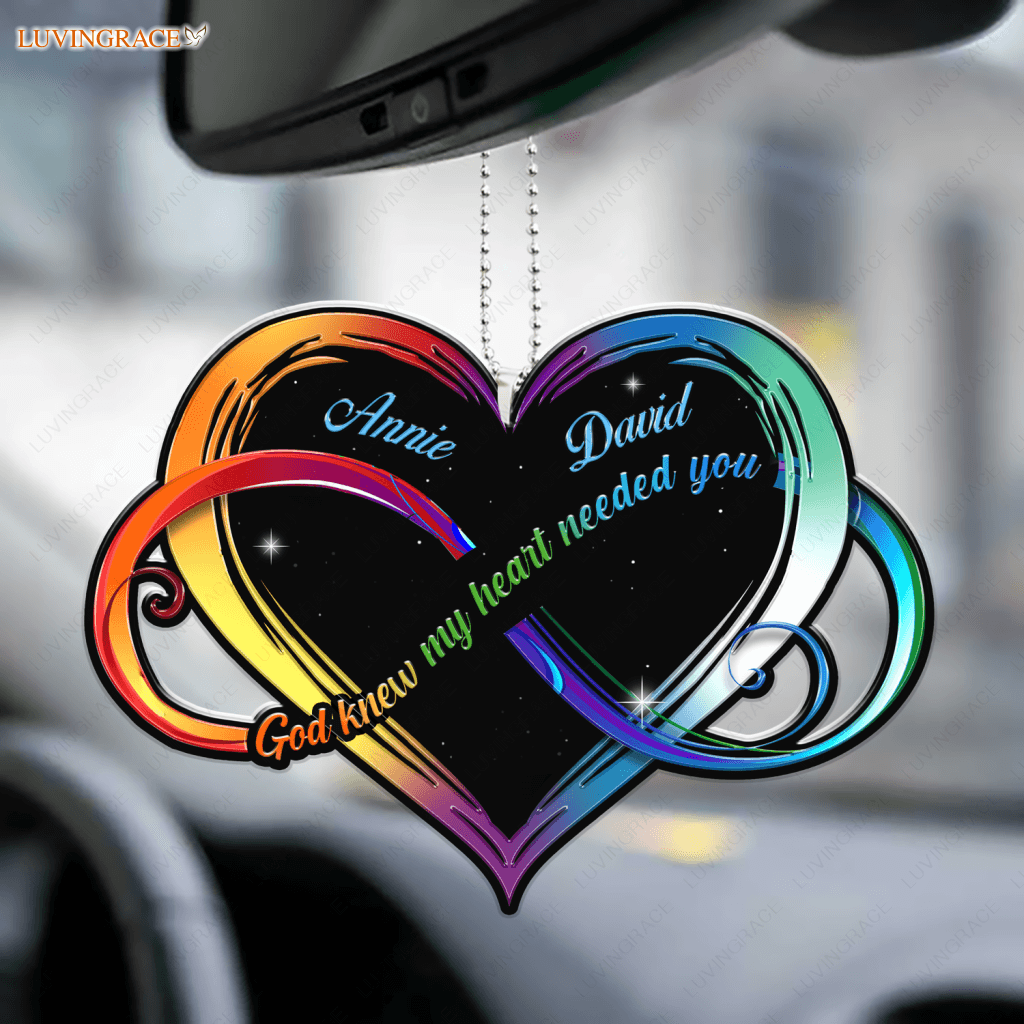 Colorful Infinity Heart For Couple Personalized Ornament