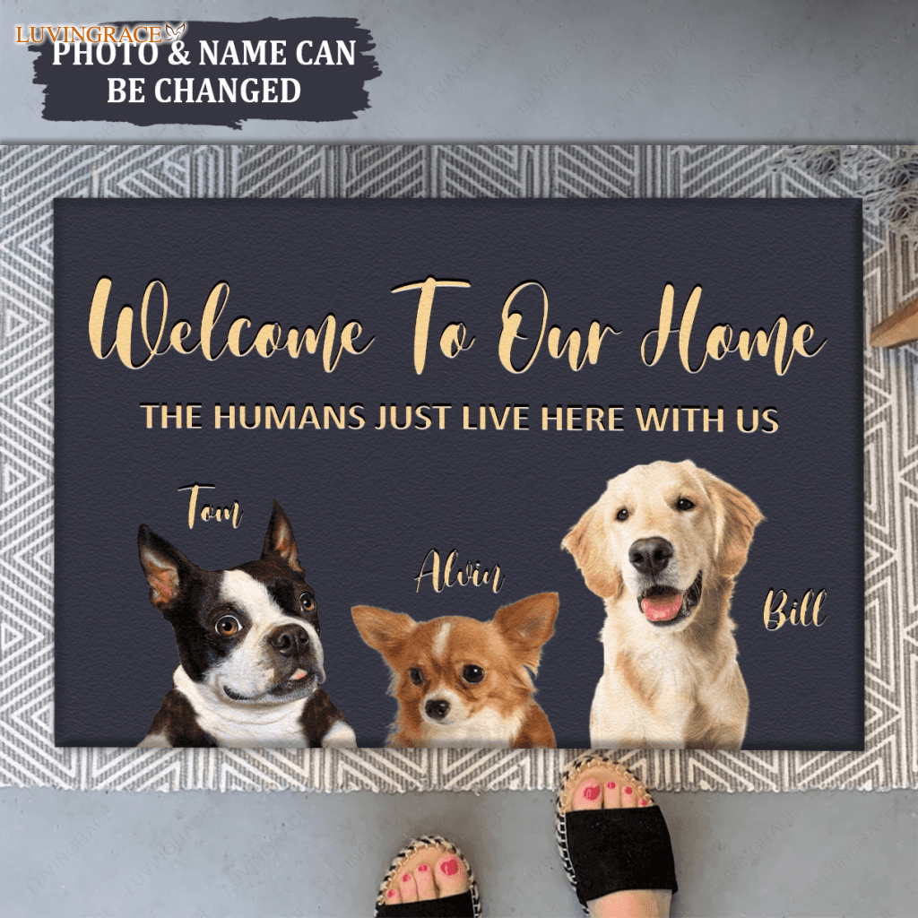 Custom Pet Doormat Dog Cat Name And Photo Funny Personalized Cute
