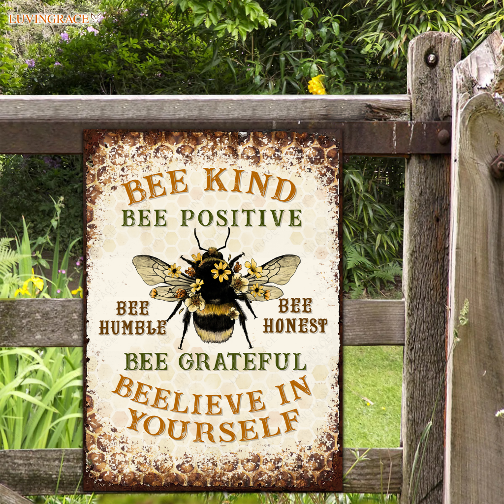 Farmhouse Bee Kind Metal Sign