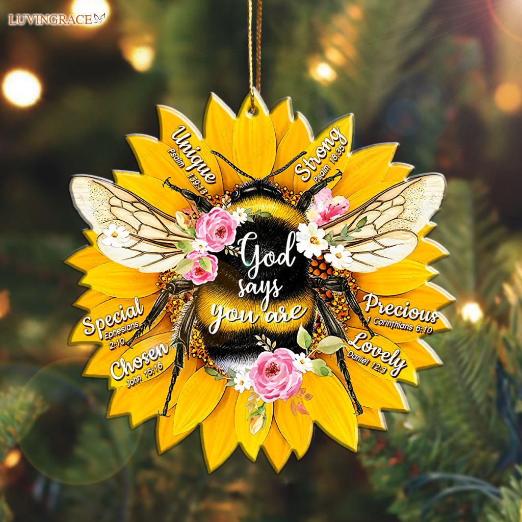 Floral Bee God Says You Are Ornament