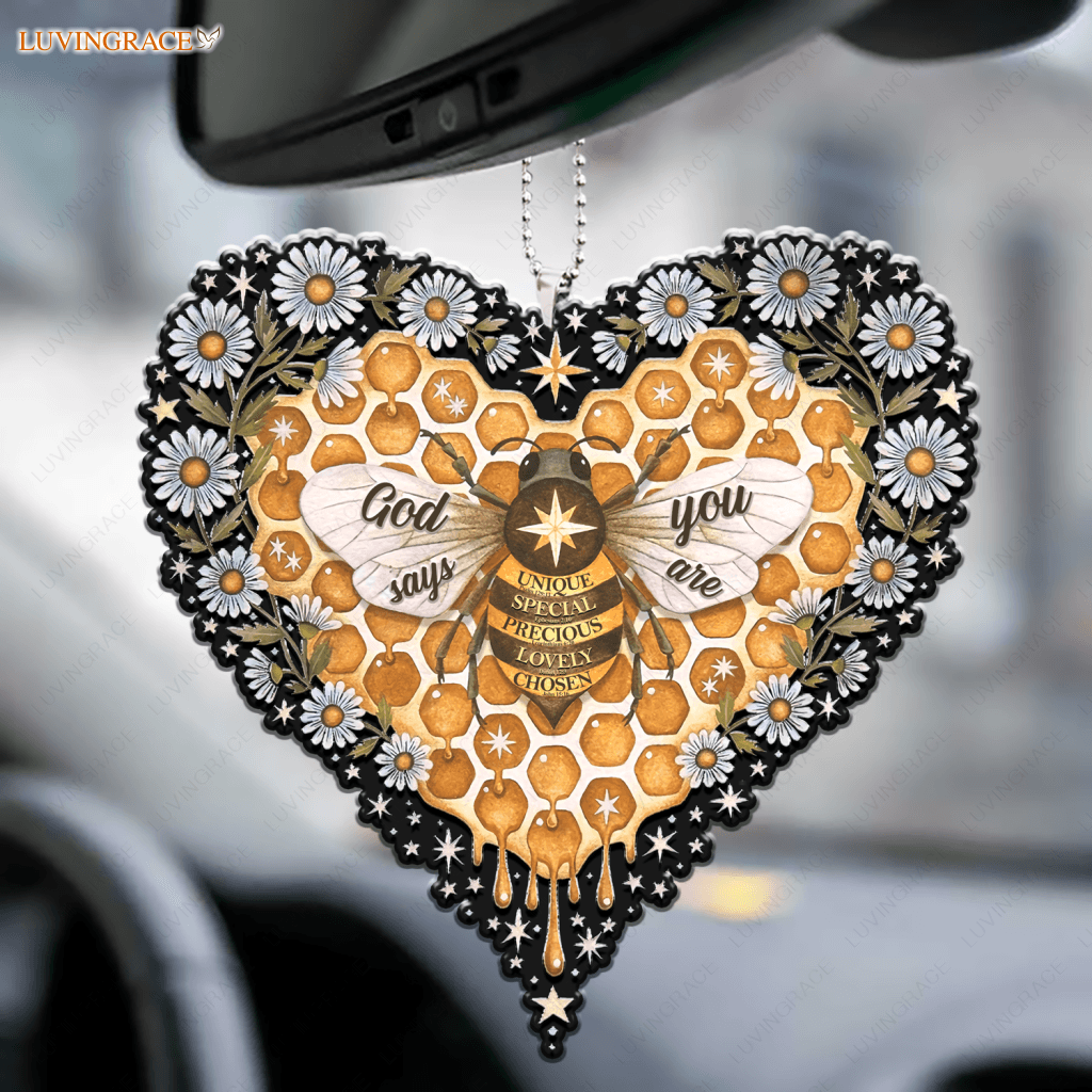 Honey Bee Heart Honeycomb God Says You Are Ornament