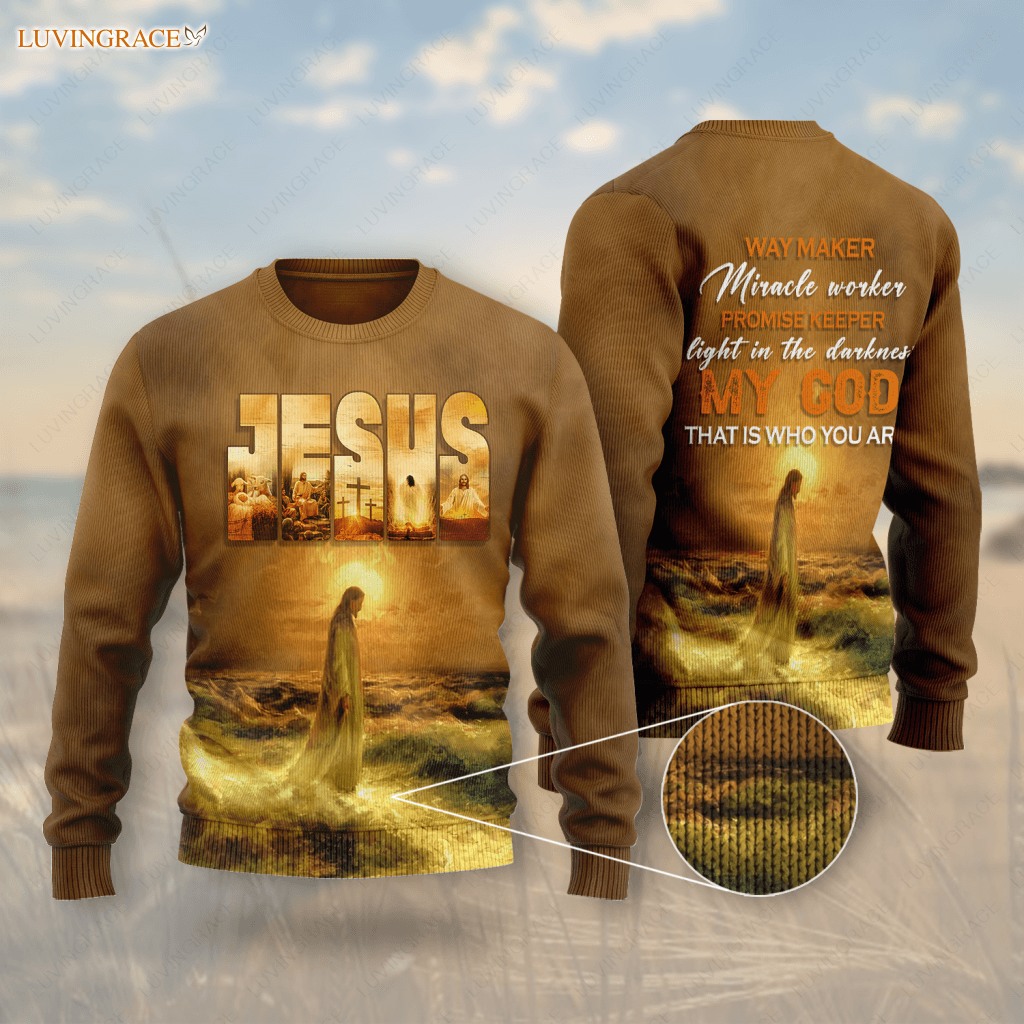 Jesus Art Way Maker Miracle Worker Wool Sweatshirt