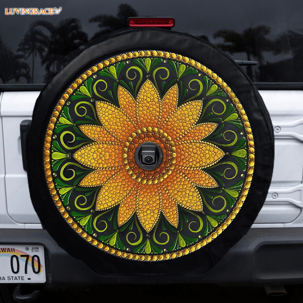 Mandala Special Sunflower Tire Cover Car Accessories