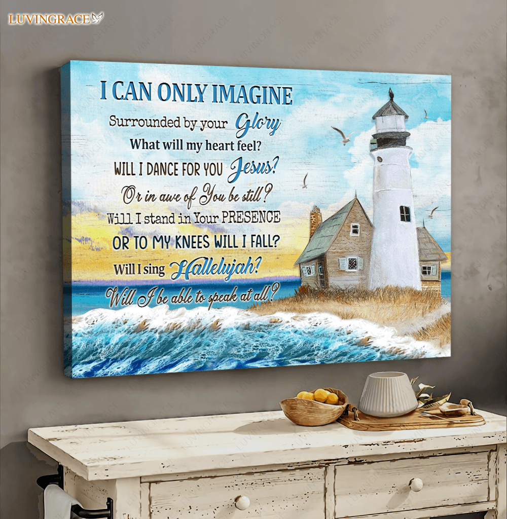 Ocean Lighthouse Surrounded By The Glory Wall Art