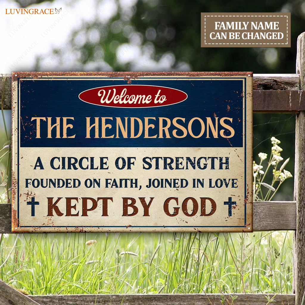 Personalized A Circle Of Family Metal Sign