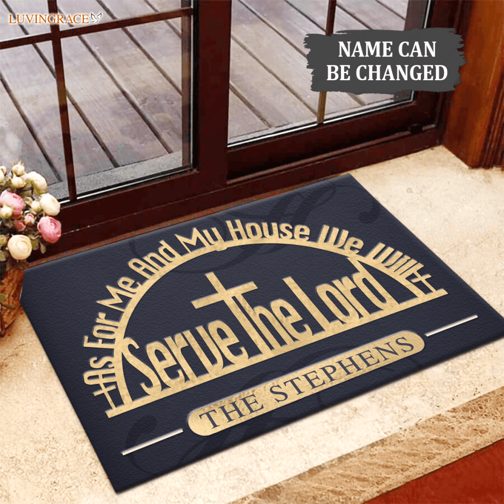 Personalized As For Me And My House Christian Doormat