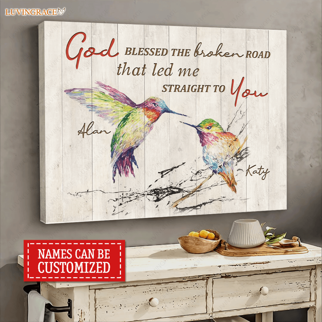Personalized Poster Hummingbird God Blessed Canvas