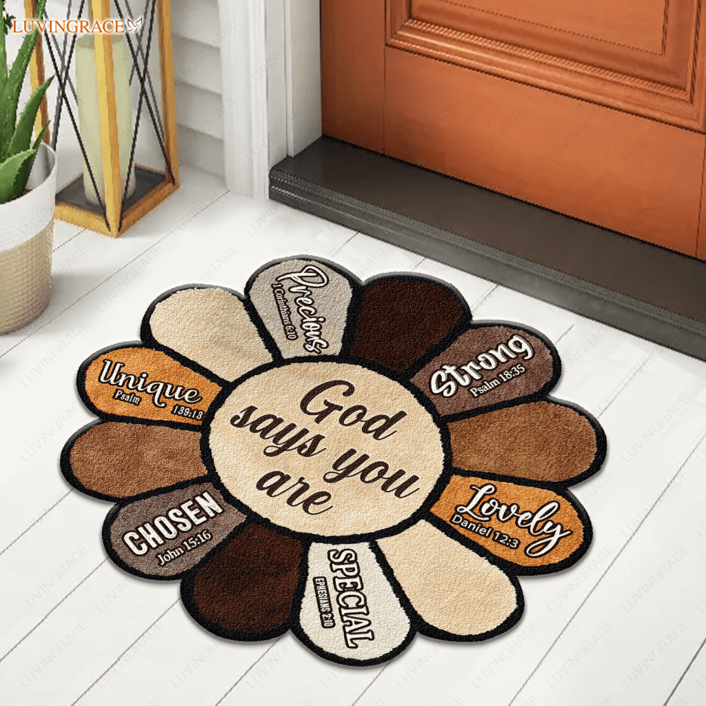 Sunflower God Says You Are Shaped Luxurious Doormat