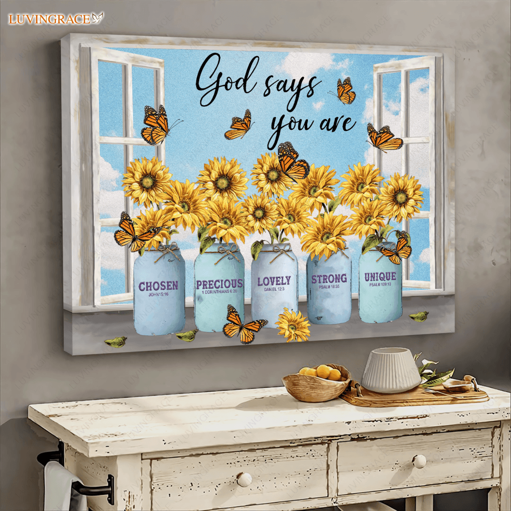 Sunflower Vases God Says You Are Wall Art