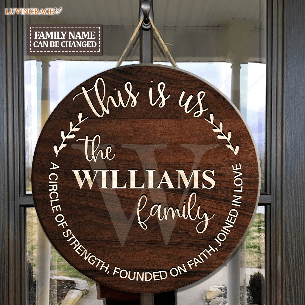 This Is Us Personalized Round Wood Sign Circle