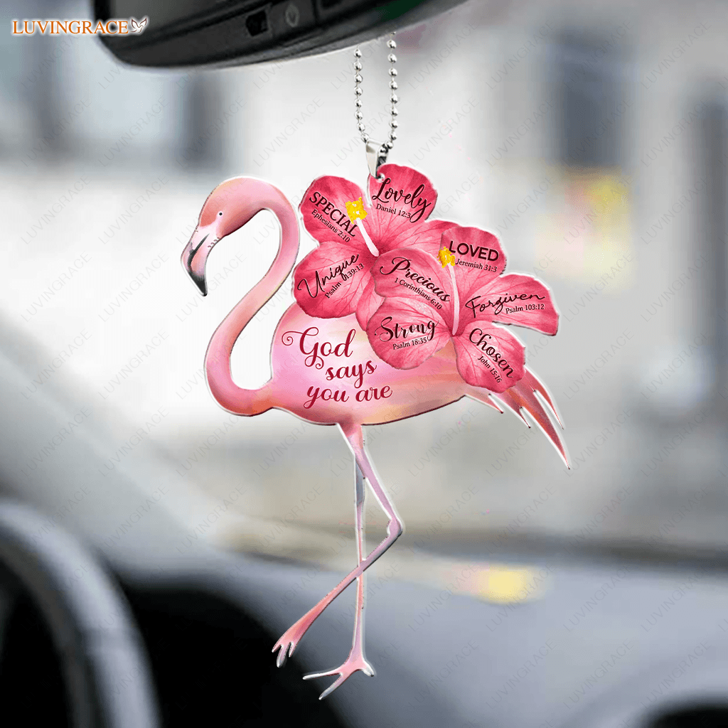 Tropical Bird Pink Flamingo God Says You Are Ornament