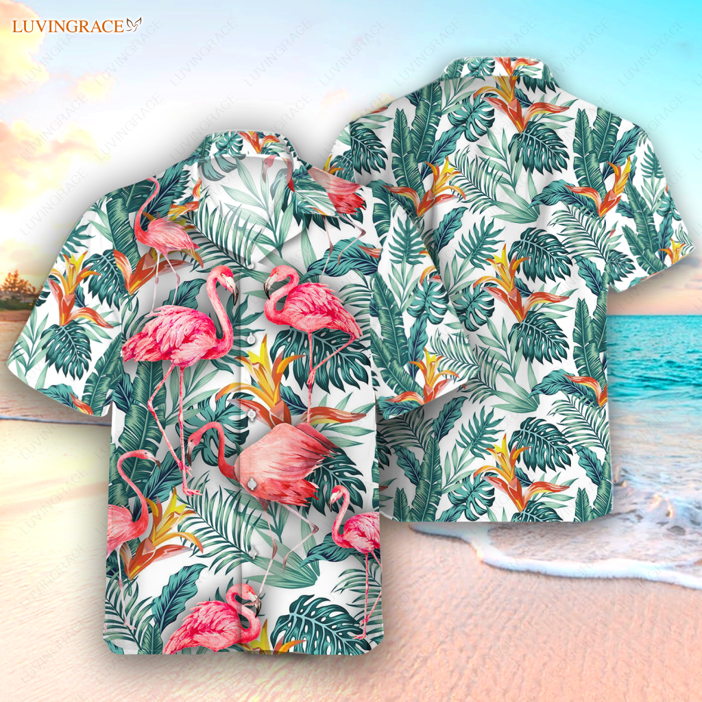 Tropical Flamingo Art Hawaiian Shirt
