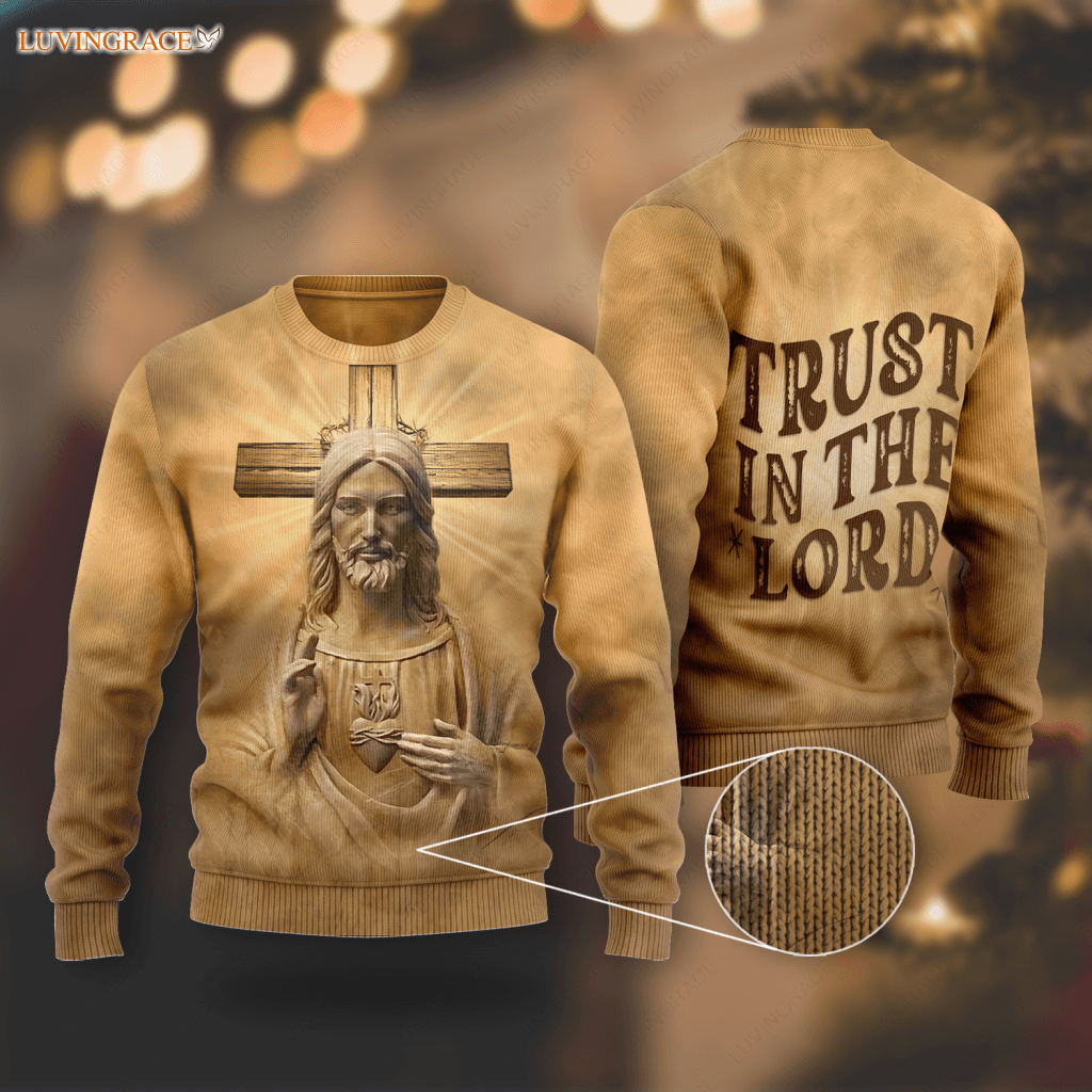 Vintage Jesus Cross Trust In The Lord Wool Sweatshirt