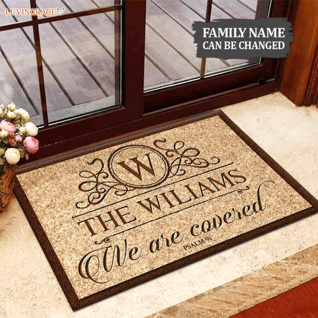 We Are Covered Psalms 91 Religious Personalized Doormat