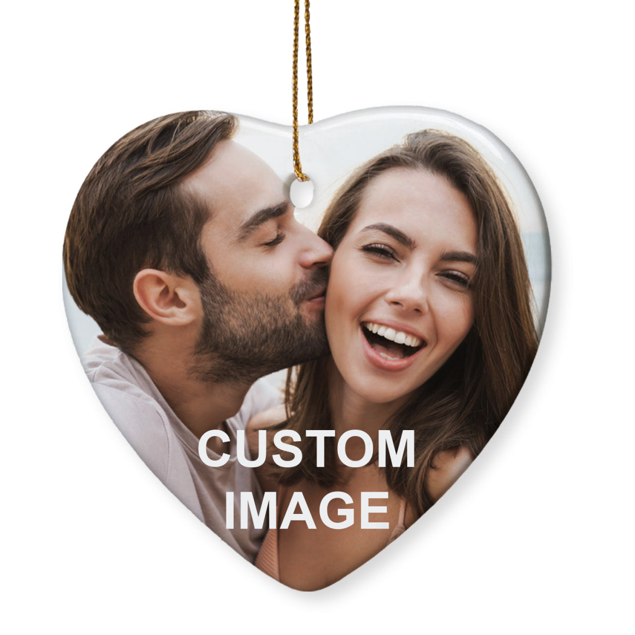 Custom Car Rear View Mirror Hanging Ornament with Photo - Personalized Ceramic Picture Car Pendant Decor