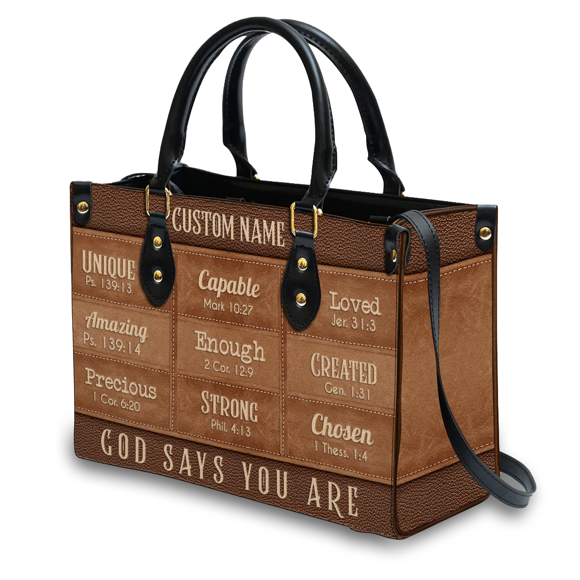 Leather Texture Inspirational You Are Custom Leather Handbag - Personalized Custom Leather Bag
