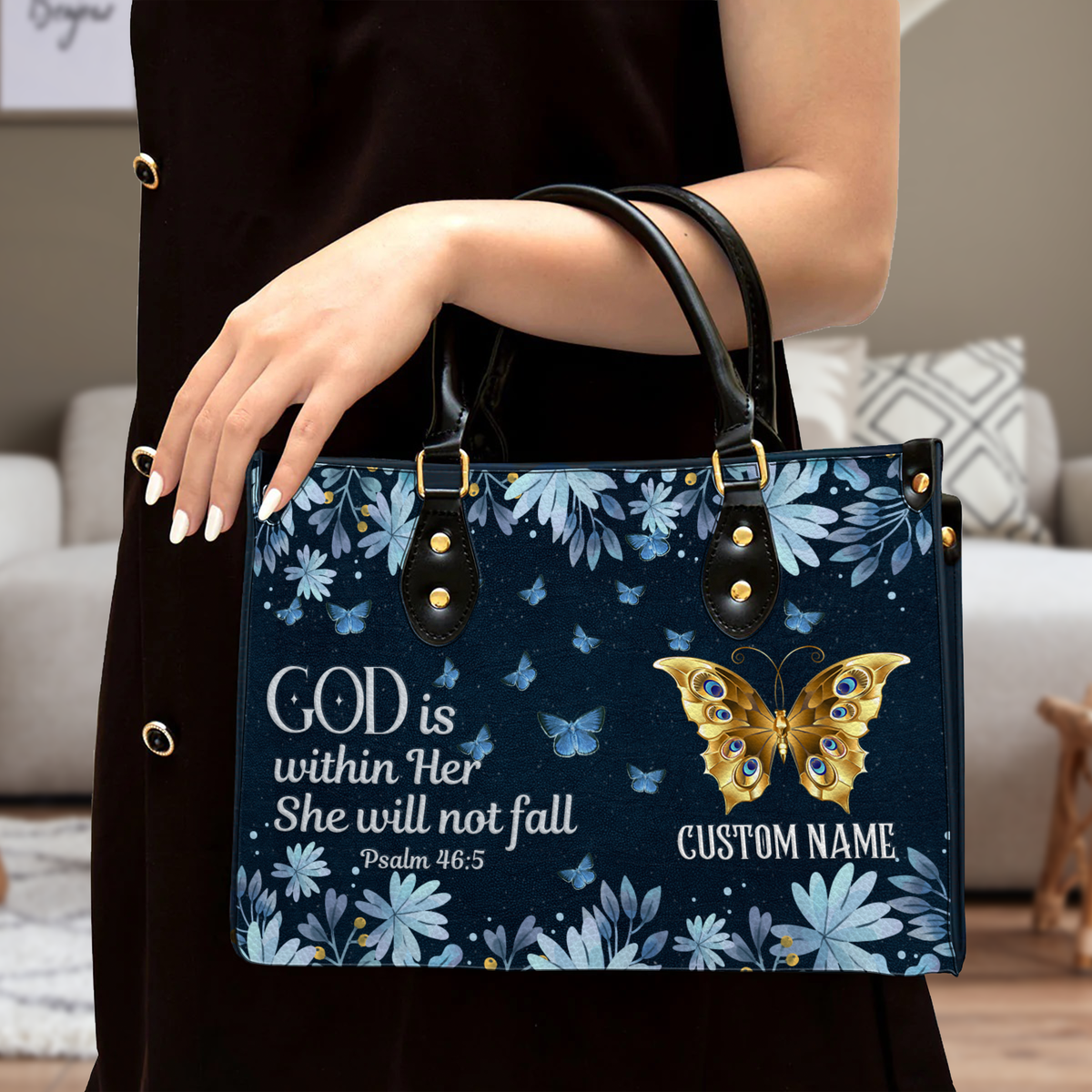 Custom top leather handbag