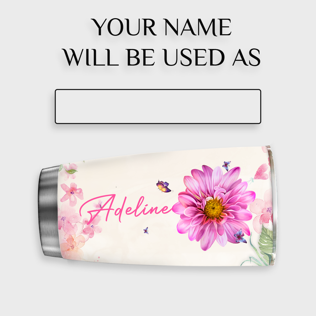 Pink Flower Surrounded By Your Glory Custom Tumbler Birthday Gifts For Women Christian Gifts Custom Name Gift - Personalized Stainless Steel Tumbler