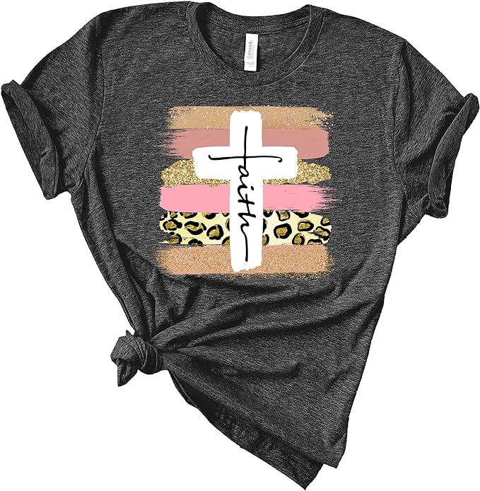 Faith Cross - Graphic Print Christian T-Shirt