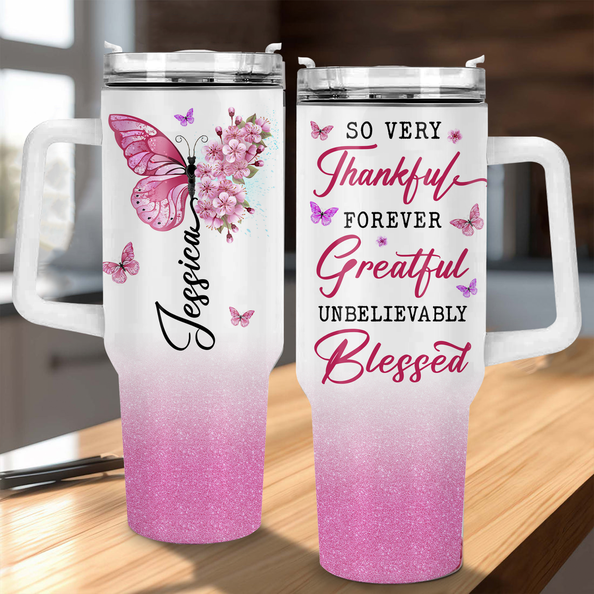 Custom Stainless Steel Tumbler These beautiful tumblers are handmade with  glitter and lots of love! Each tum…