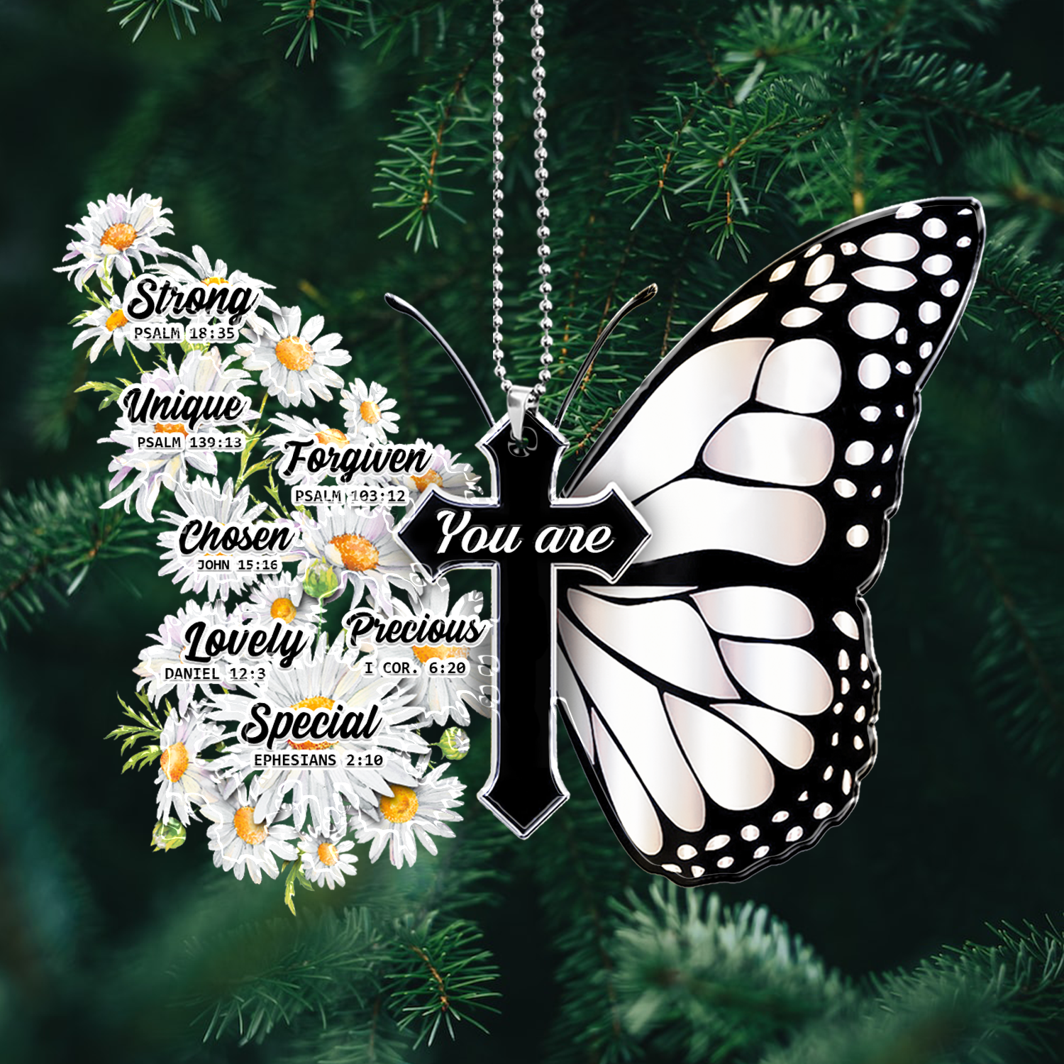 Daisy Butterfly You Are 2023 Christmas Ornaments