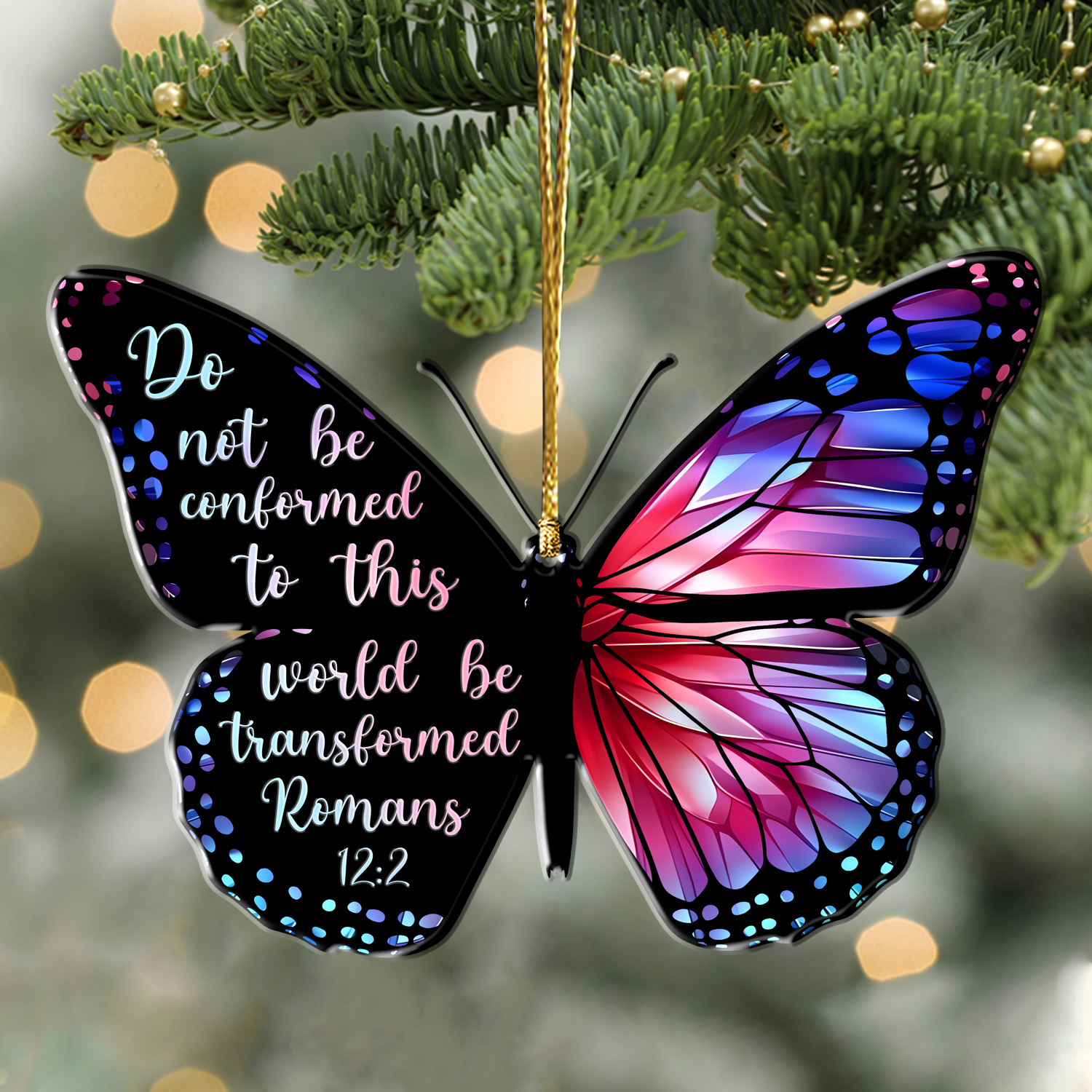 Monarch Butterfly Do Not Be Conformed Christian Ornament Gift Bible Verse Christmas Ornament Car Hanging