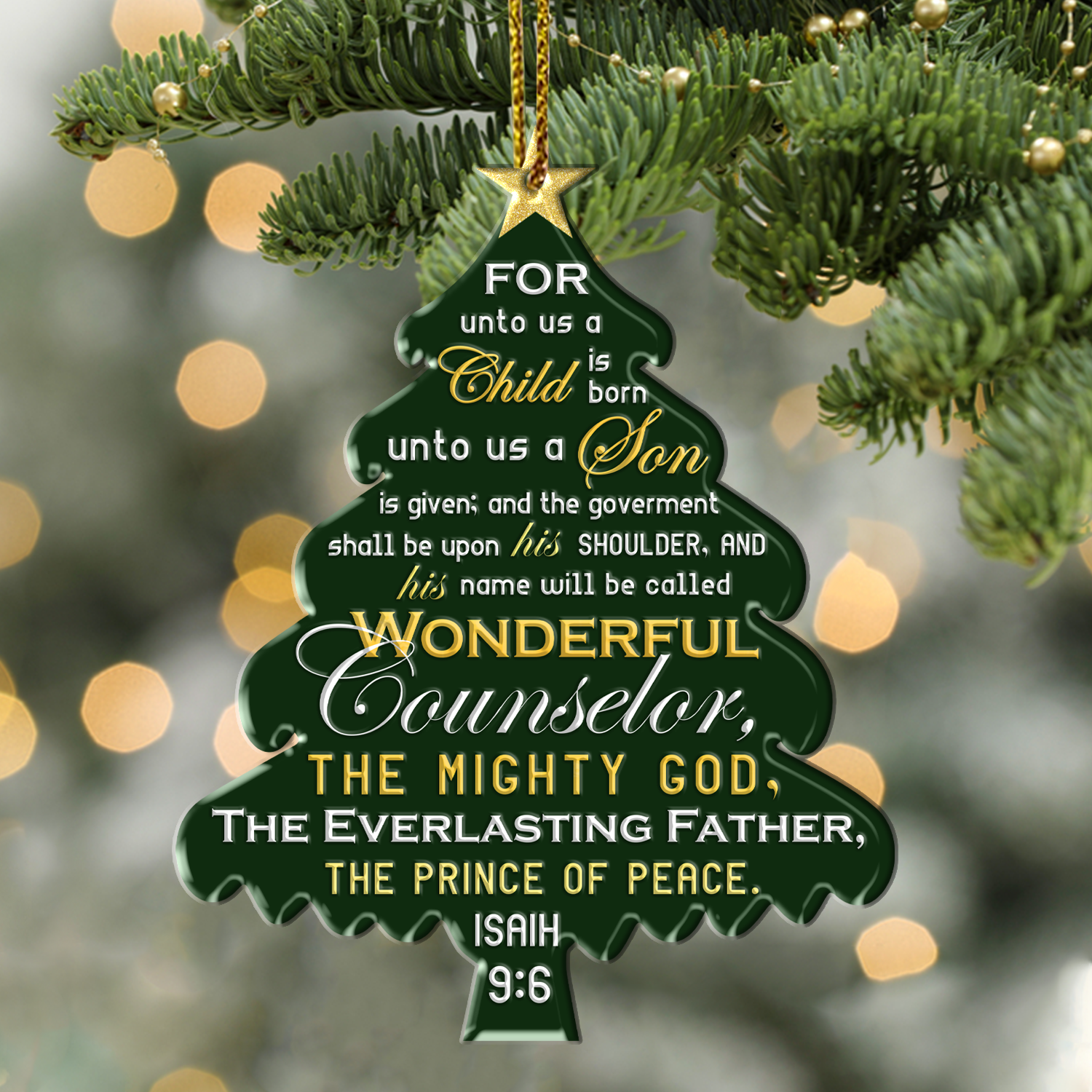 Christmas Pine For Unto Us Christian Ornament Gift Christmas Ornament Car Hanging