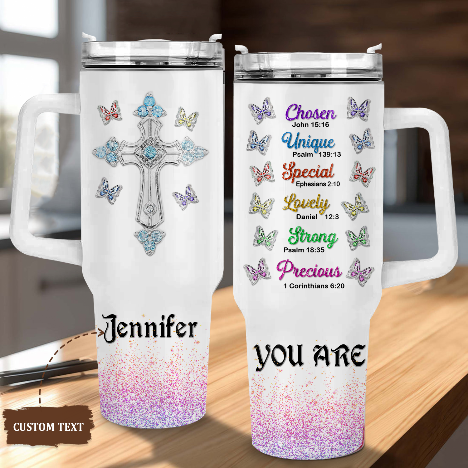 Colorful Diamond Butterfly Inspirational You Are Tumbler 40 Oz Custom Gift - Personalized Stainless Steel Tumbler