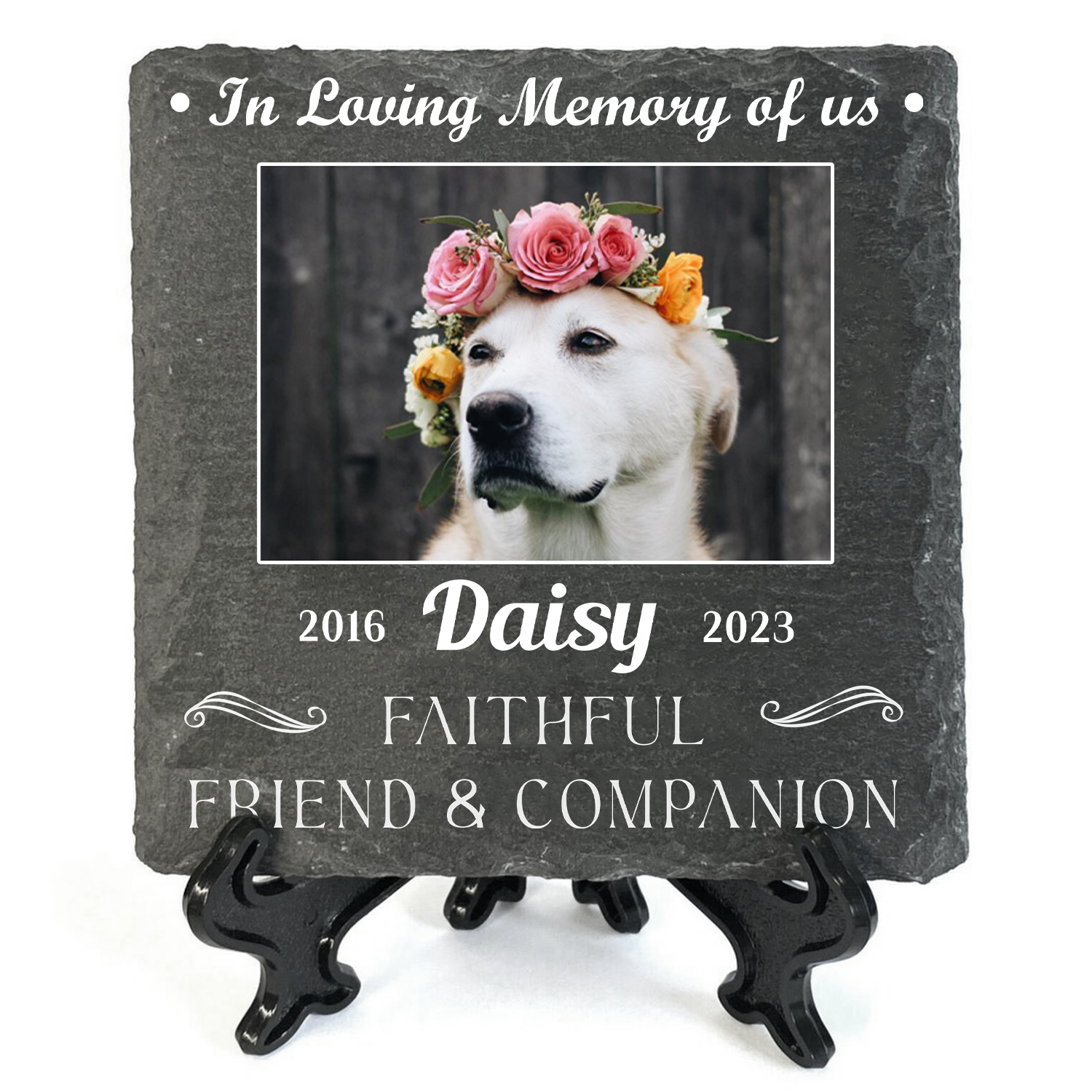 Custom Dog Photo Faithful Friend And Companion Custom Dog Memorial Stone, Pet Memorial Gifts - Personalized Custom Memorial Tombstone