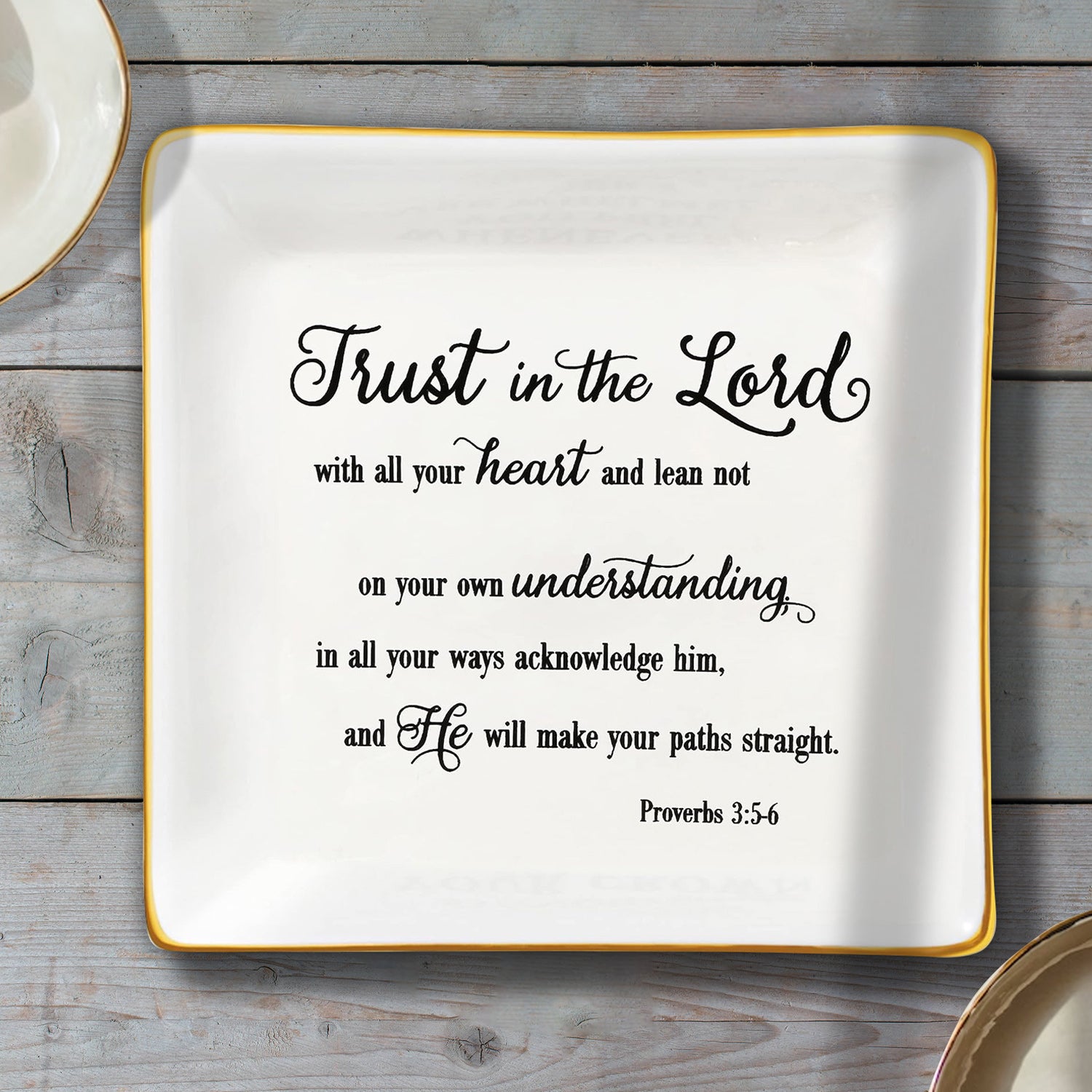 Trust In The Lord Ceramic Ring Dish Birthday Gifts Motivation Gifts For Women Men Inspirational Gifts