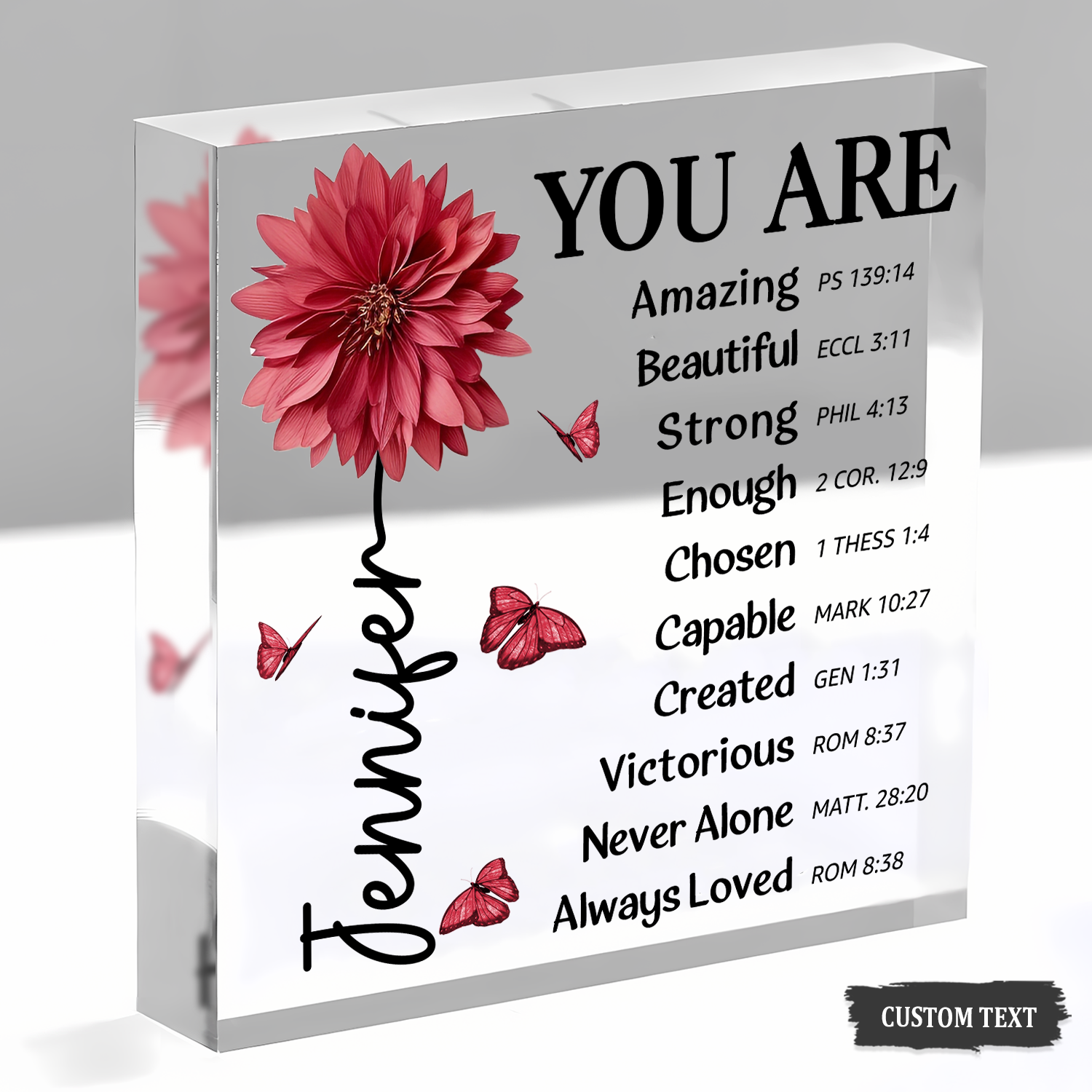 Flower Custom You Are Acrylic Plaque Christian Gifts