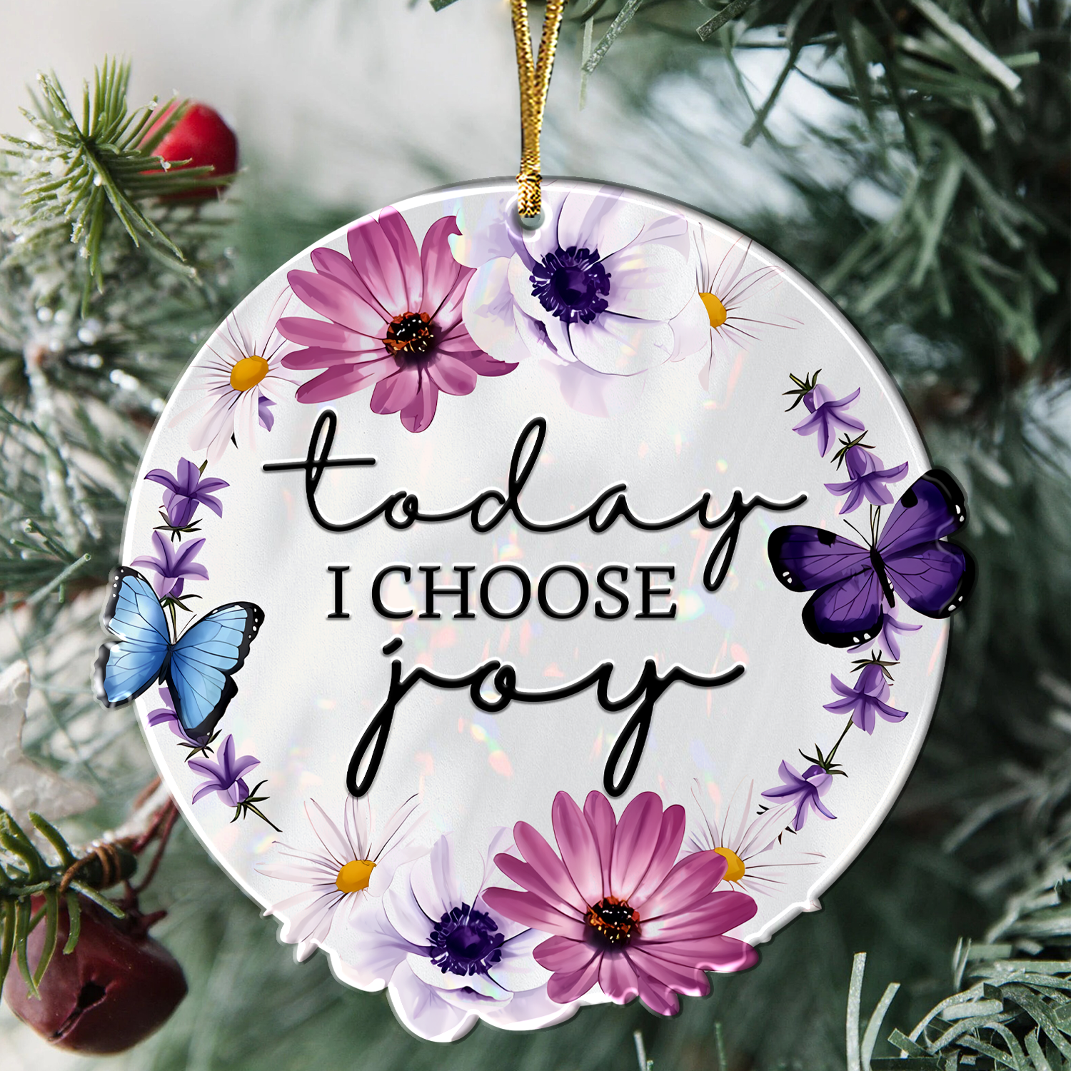 Daisy Flower Today I Choose Joy Christian Gifts For Women, Birthday Gifts For Women, Ornament Gift, Christmas Ornament Car Hanging