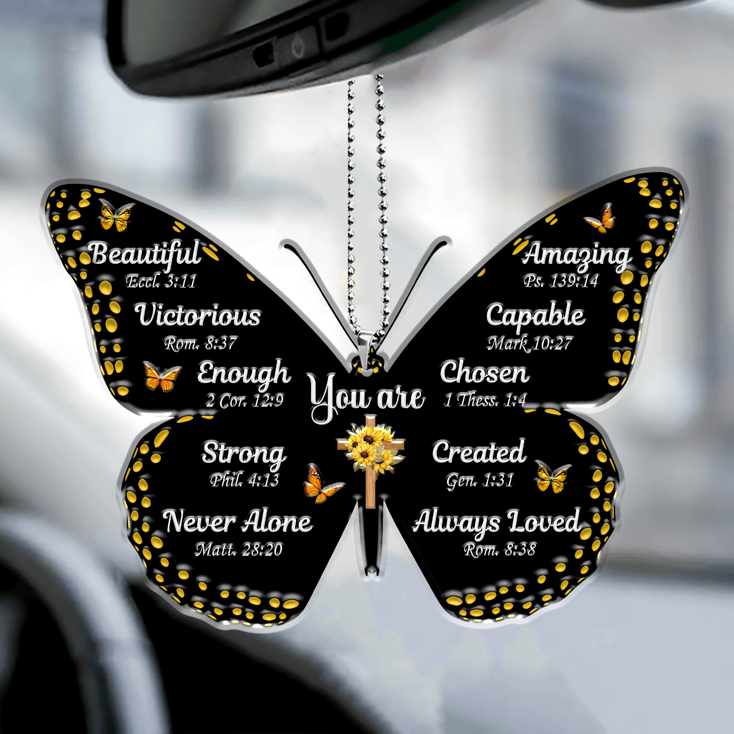 Butterfly Inspirational Religious You Are Christian Gifts For Women, Birthday Gifts For Women, Ornament Gift Bible Verse Christmas Ornament Car Hanging
