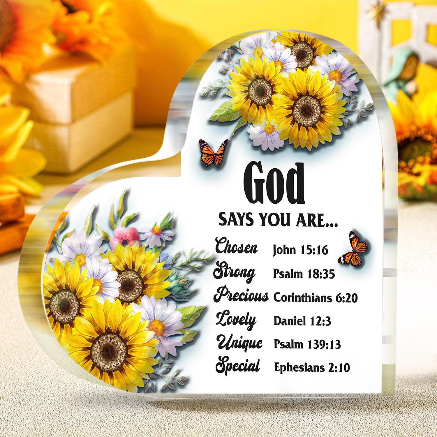 Daisy Sunflower Butterfly You Are Plaque Christian Gifts Religious Gifts for Women Inspirational Gifts