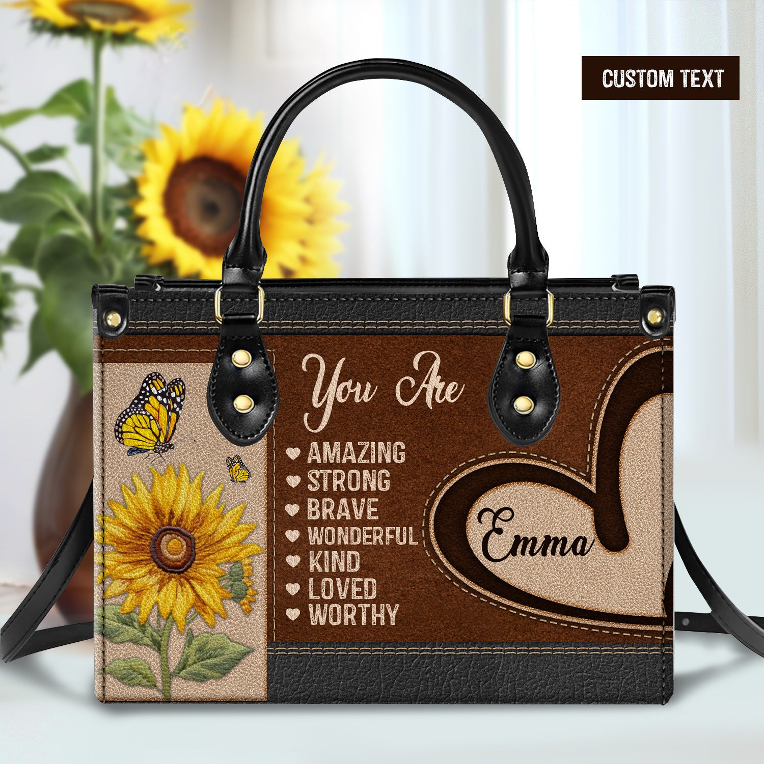 You Are Unique Vintage Style Personalized Leather Handbag