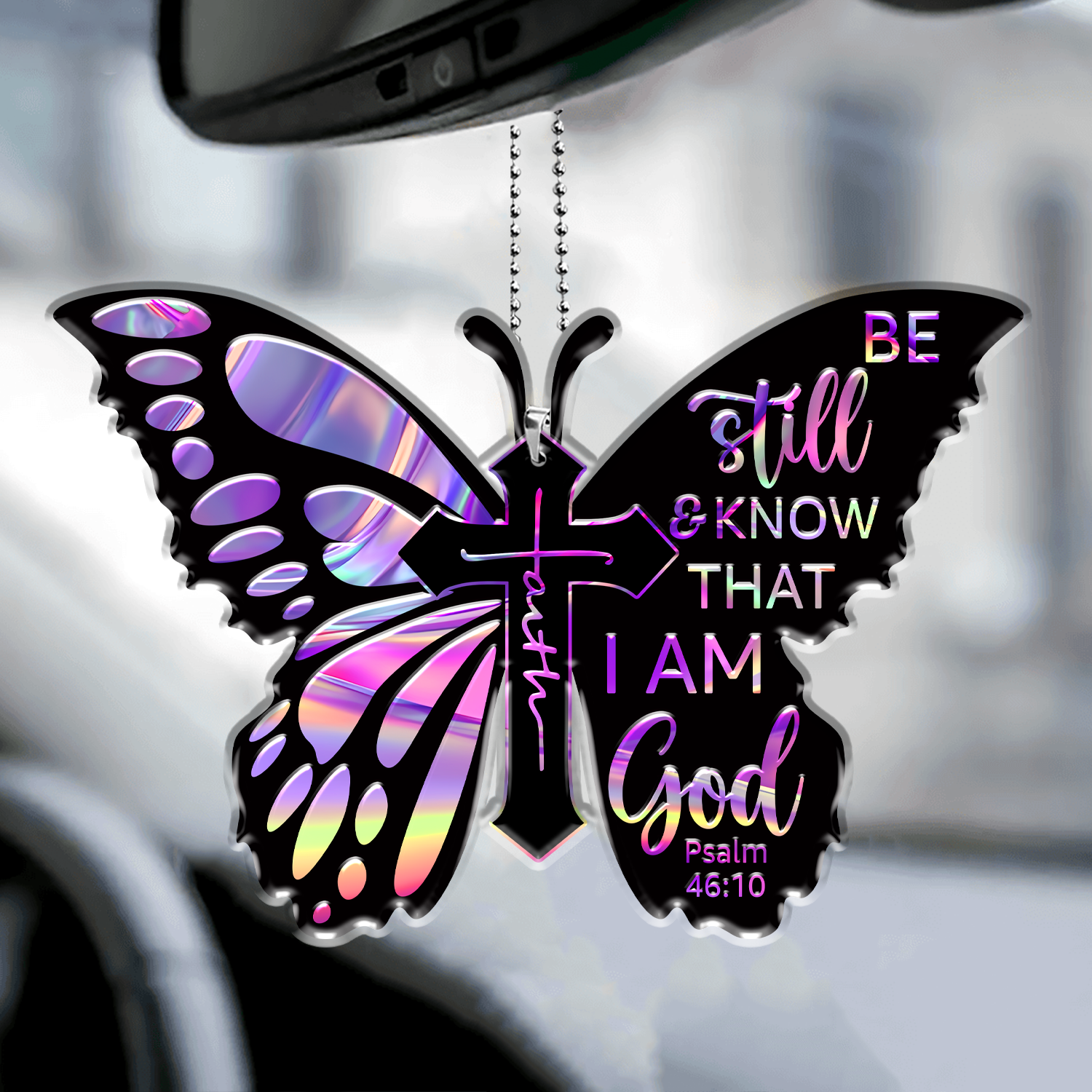 Butterfly Jesus Cross Christian Gifts For Women, Birthday Gifts For Women, Ornament Gift Bible Verse Christmas Ornament Car Hanging