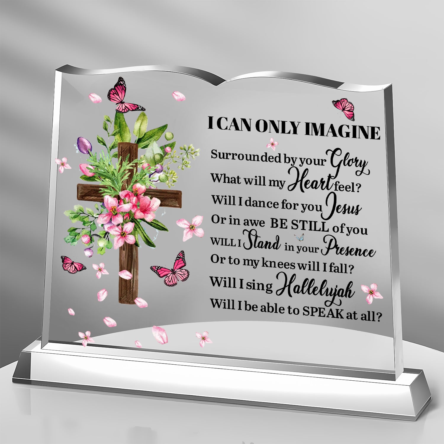 Surrounded By Your Glory Book Shaped Acrylic Plaque Christian Gifts Bible Verses Religious Gifts