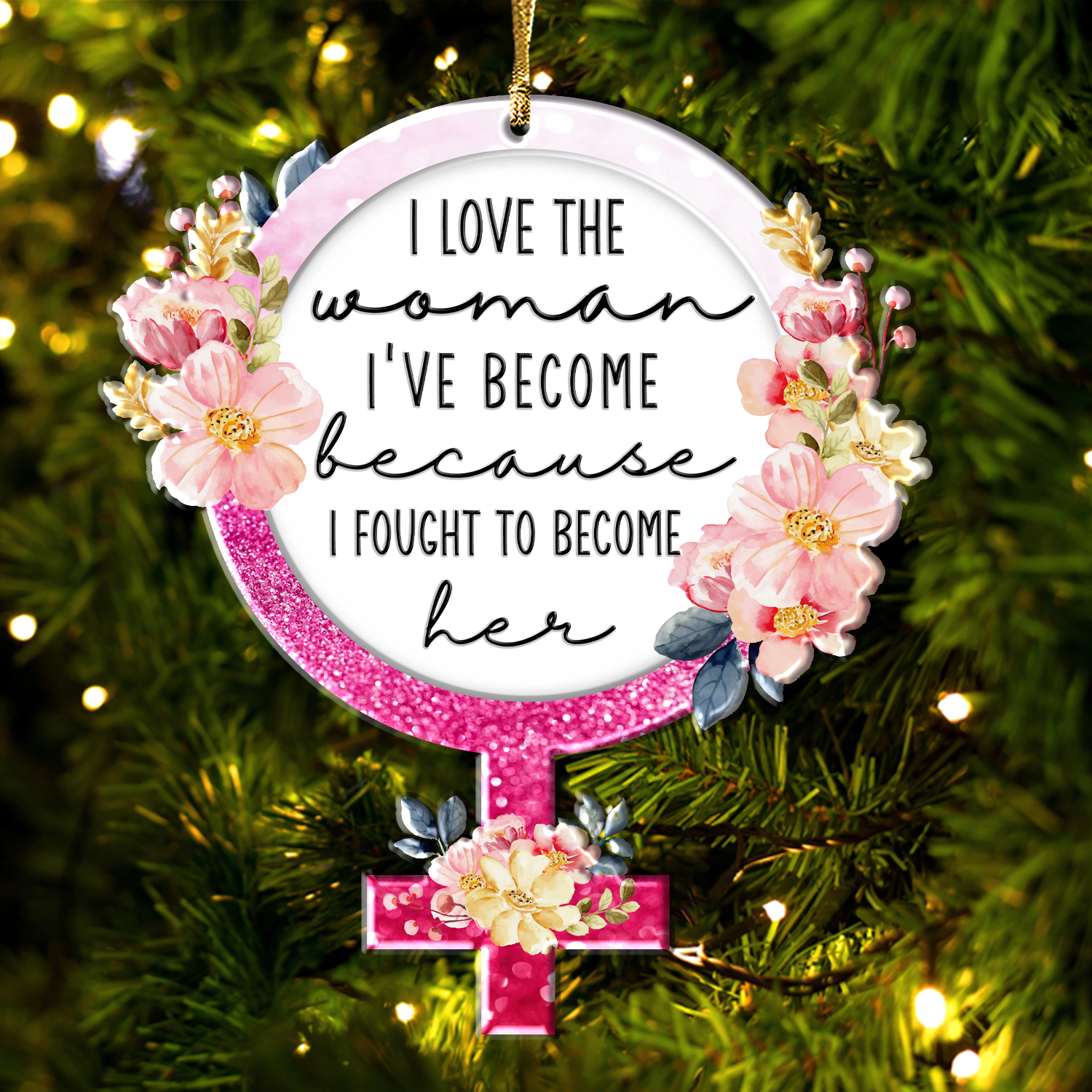 Flower Woman Power Christian Gifts For Women, Birthday Gifts For Women, Ornament Gift, Christmas Ornament Car Hanging