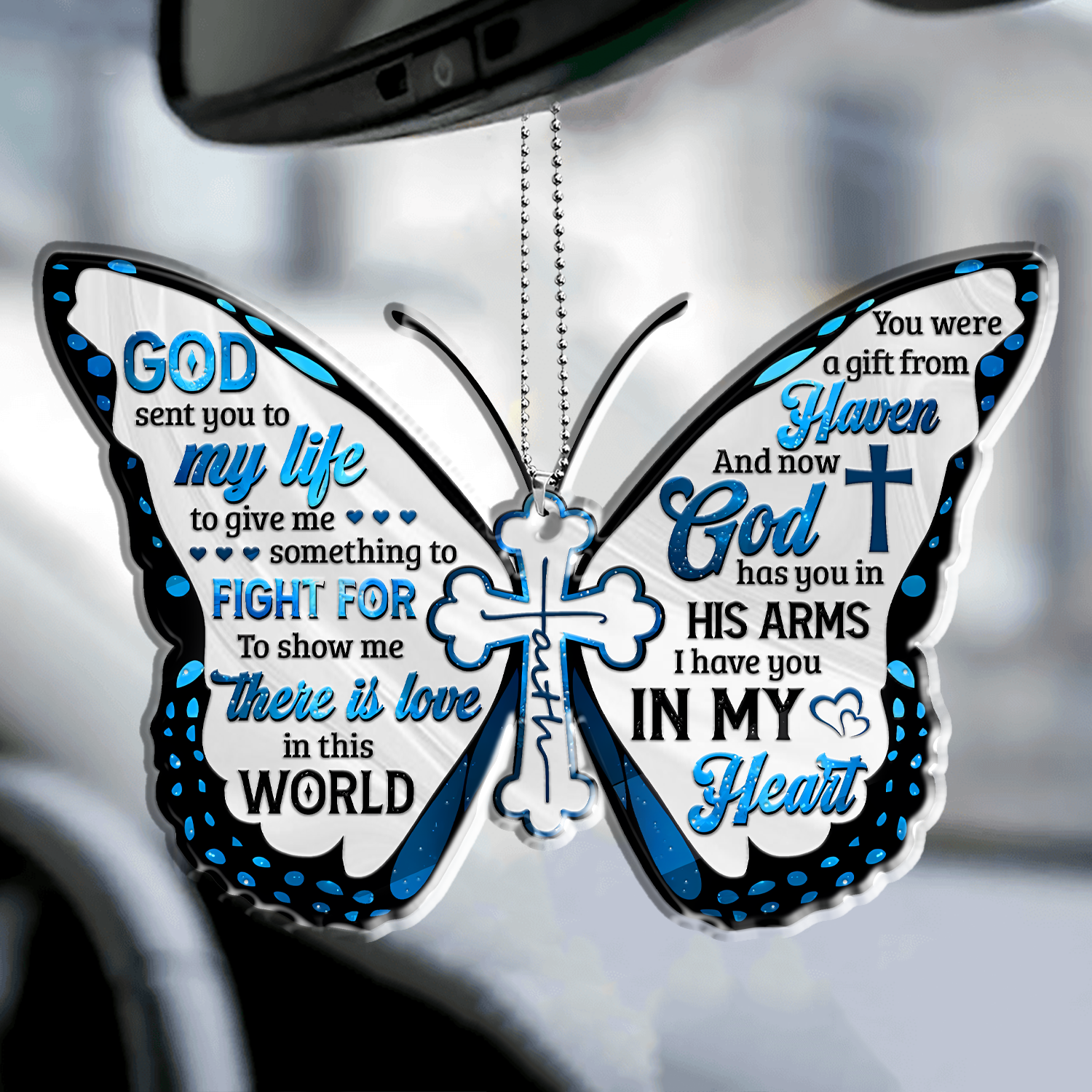 Loving Memory Car Rear View Mirror Accessories, Memorial Car Charm, Memorial Ornament for Loss of Loved One