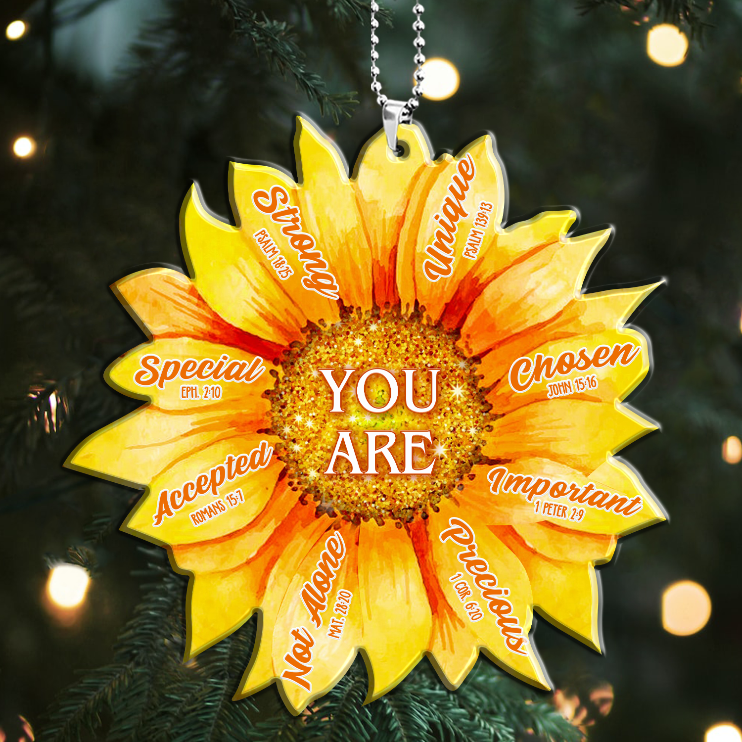 Sunflower You Are Identity In Christ Ornament Christmas Gift