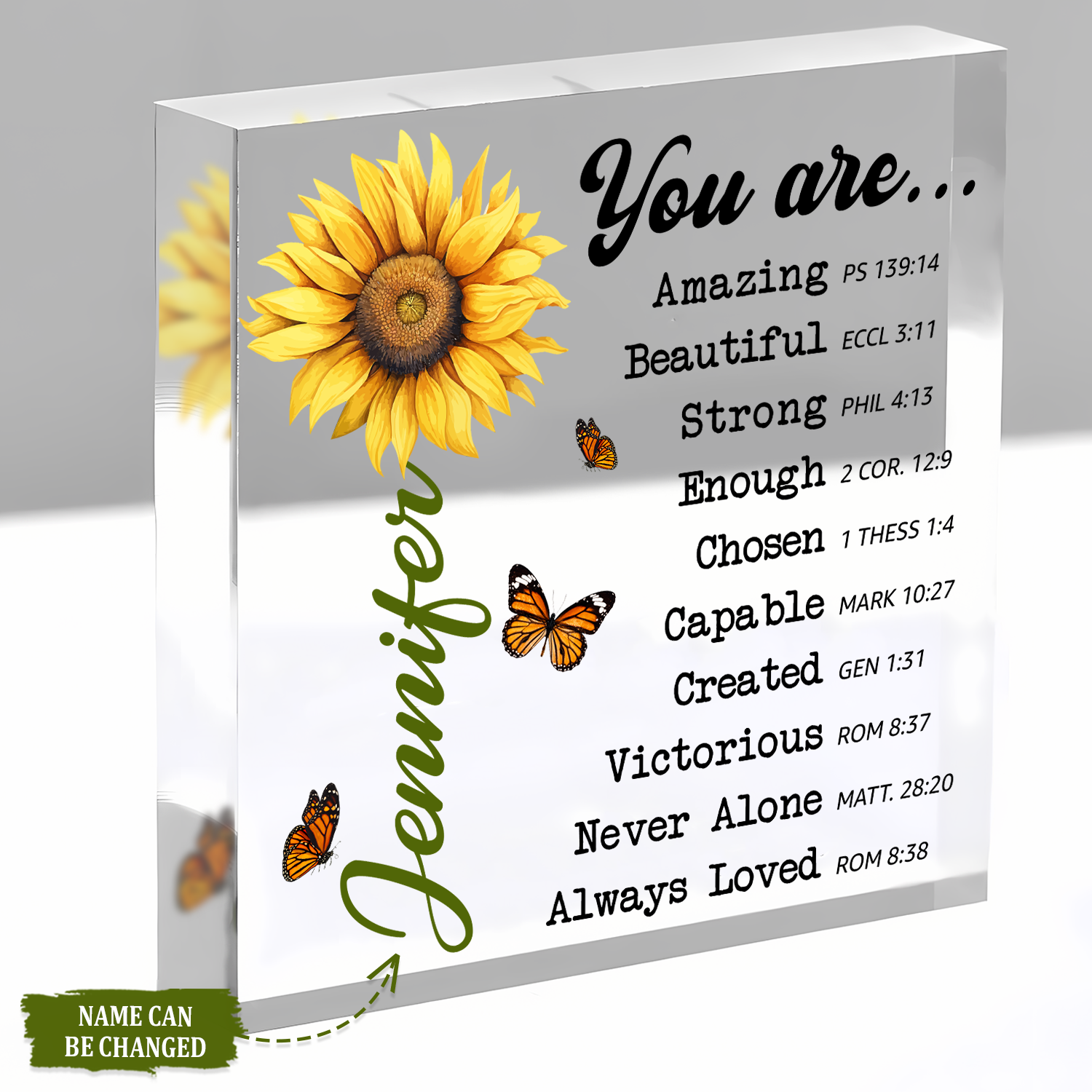 Sunflower Custom You Are Acrylic Plaque Christian Gifts