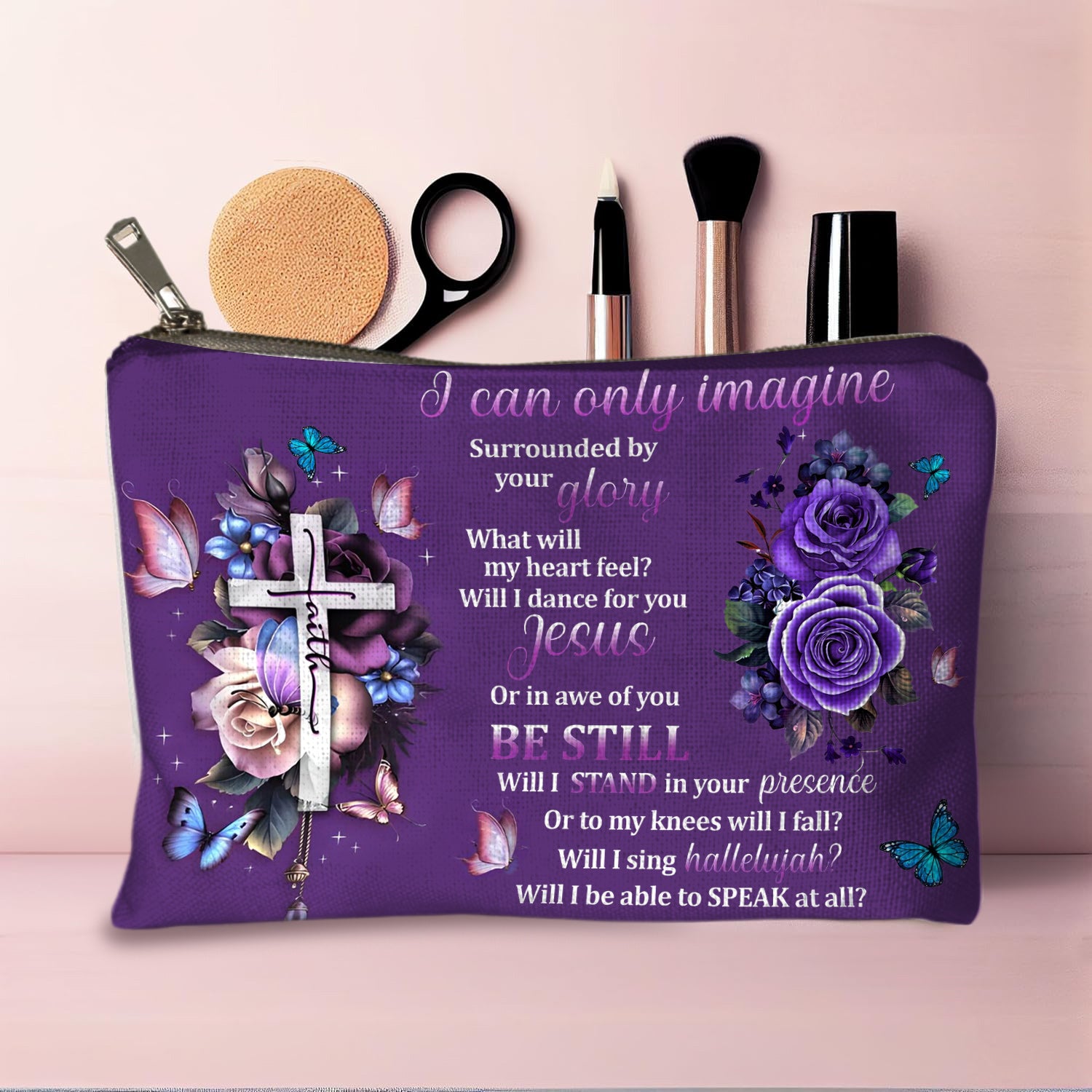 Surrounded By Your Glory Cosmetic Bag Gifts For Women Christian Gift