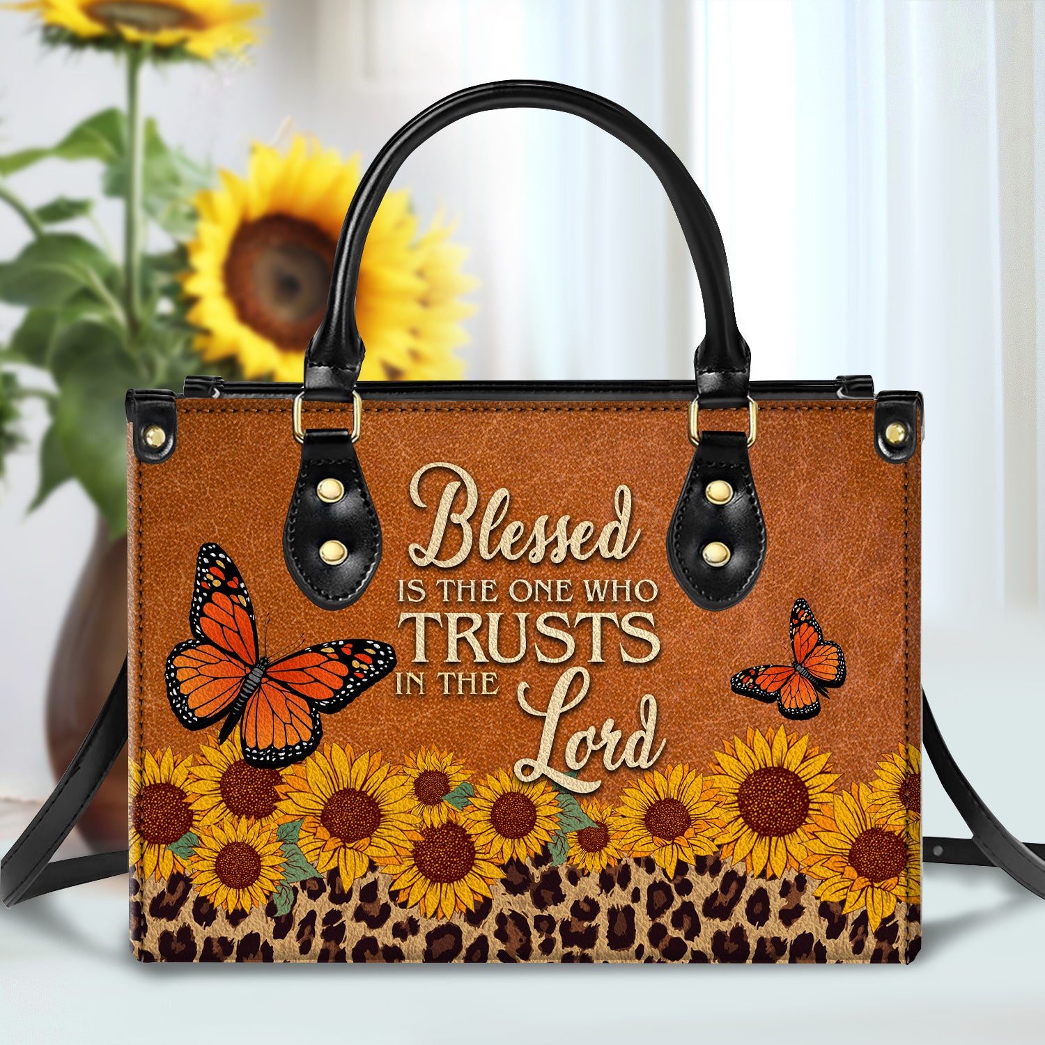Blessed Is The One Who Trusts In The Lord Leather Handbag