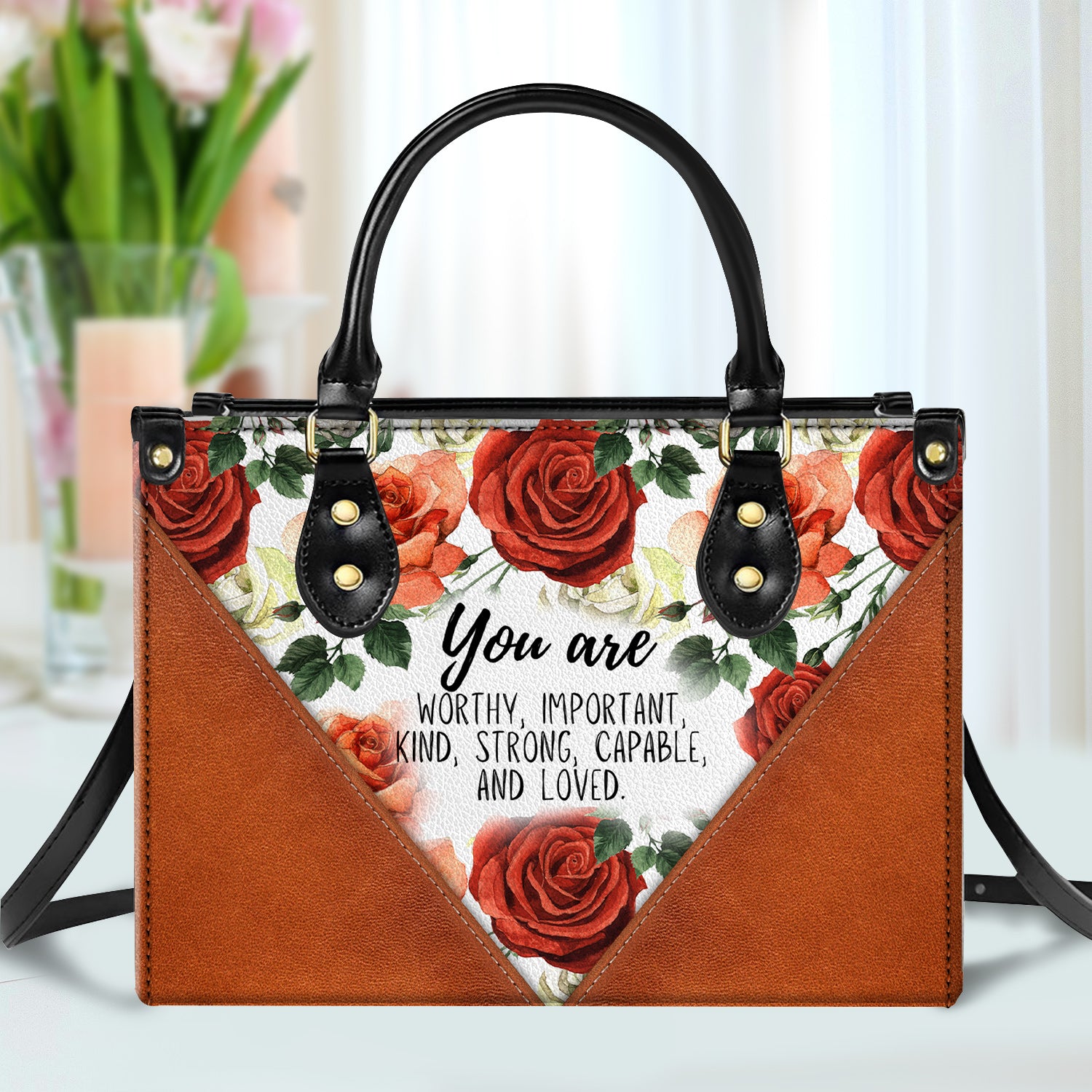 You Are Inspirational Quotes, Birthday Gift for Women, Christian Gift Leather Handbag