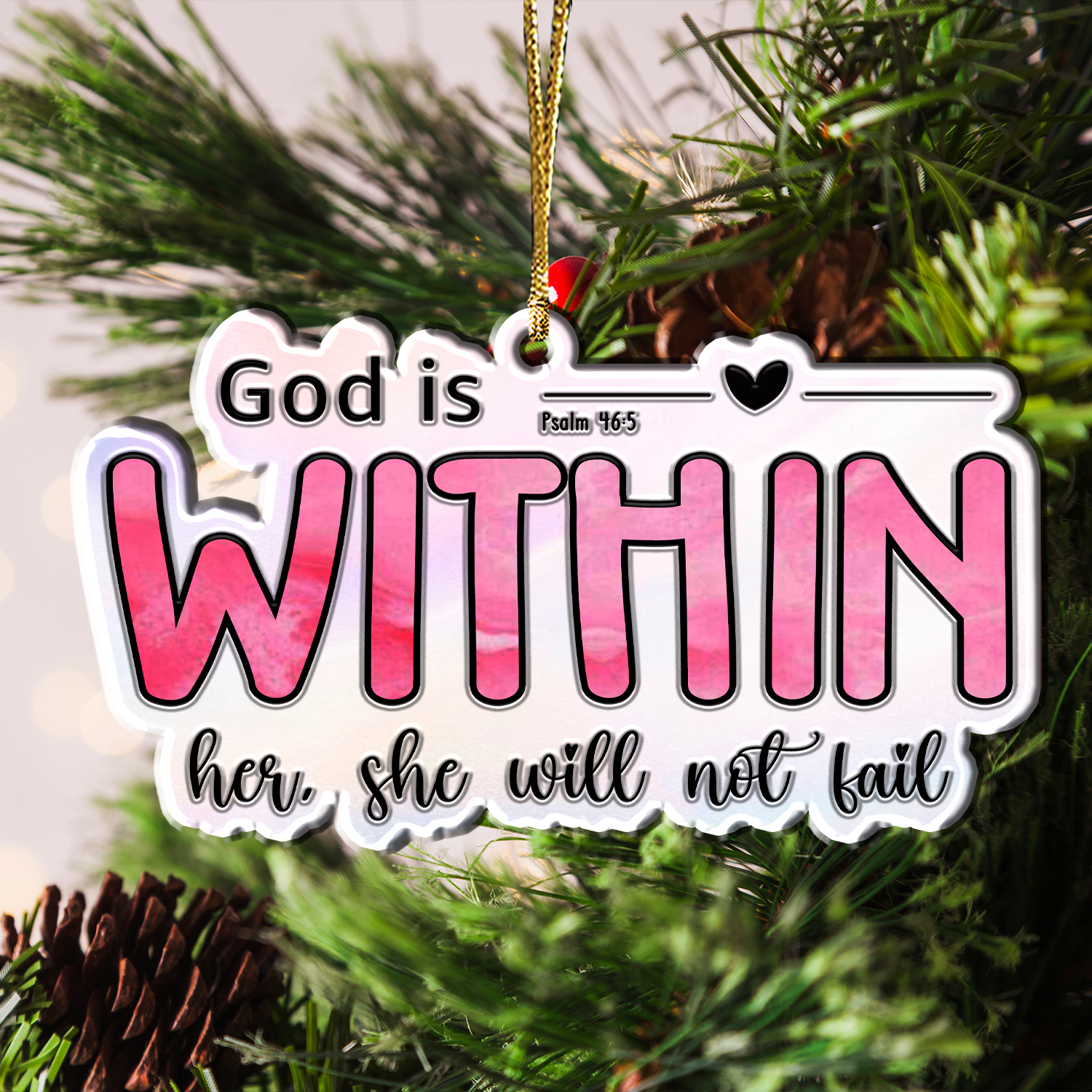 God Is Within Her Christian Gifts For Women, Birthday Gifts For Women, Ornament Gift